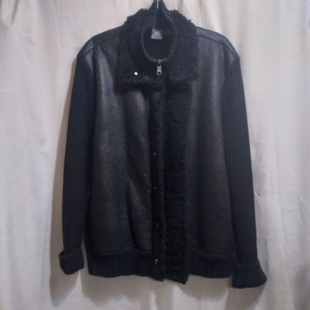 A|X ARMANI EXCHANGE BLACK COTTON SWEATER SIZE LARGE